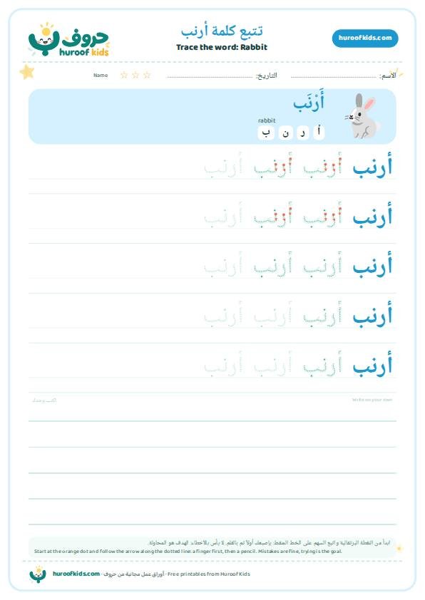تتبع كلمة أرنب