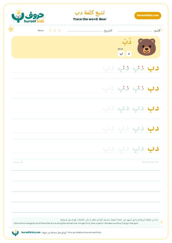 تتبع كلمة دب