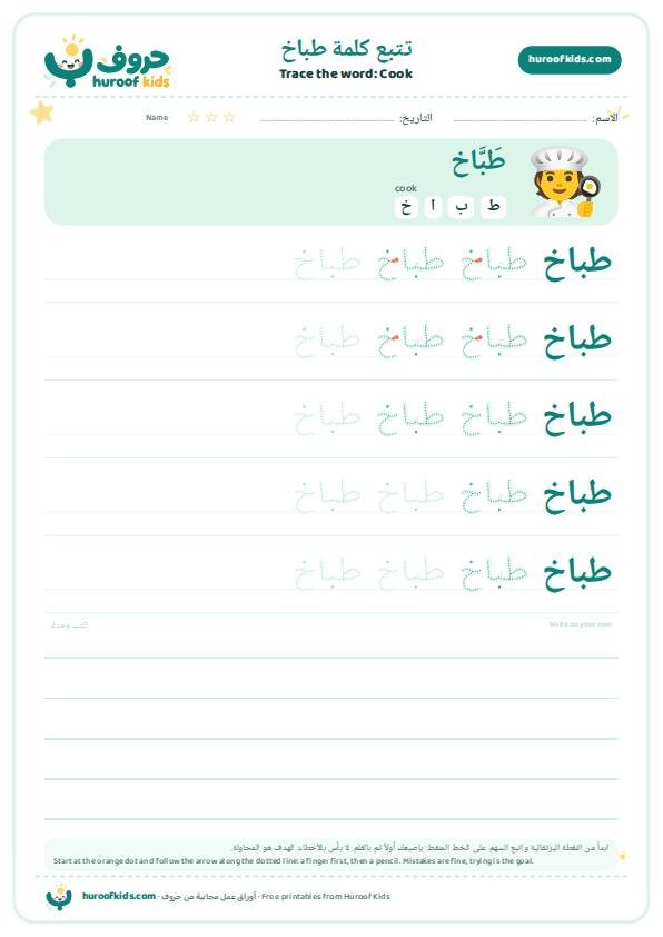 تتبع كلمة طباخ – huroofkids.com