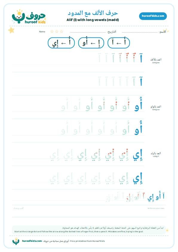 المدود الثلاثة مع كل الحروف