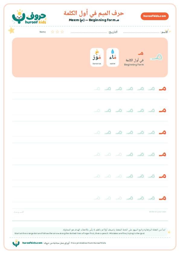 حرف الميم في أول الكلمة (مـ)