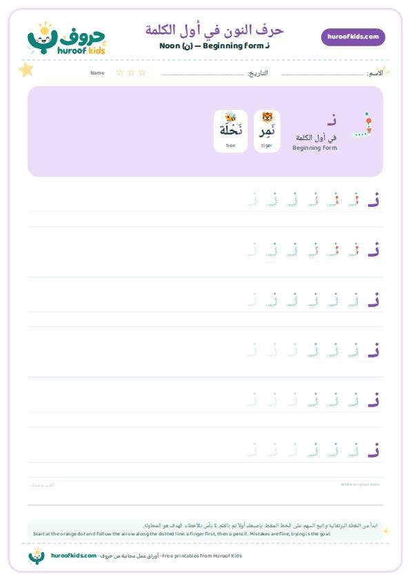 حرف النون في أول الكلمة (نـ)
