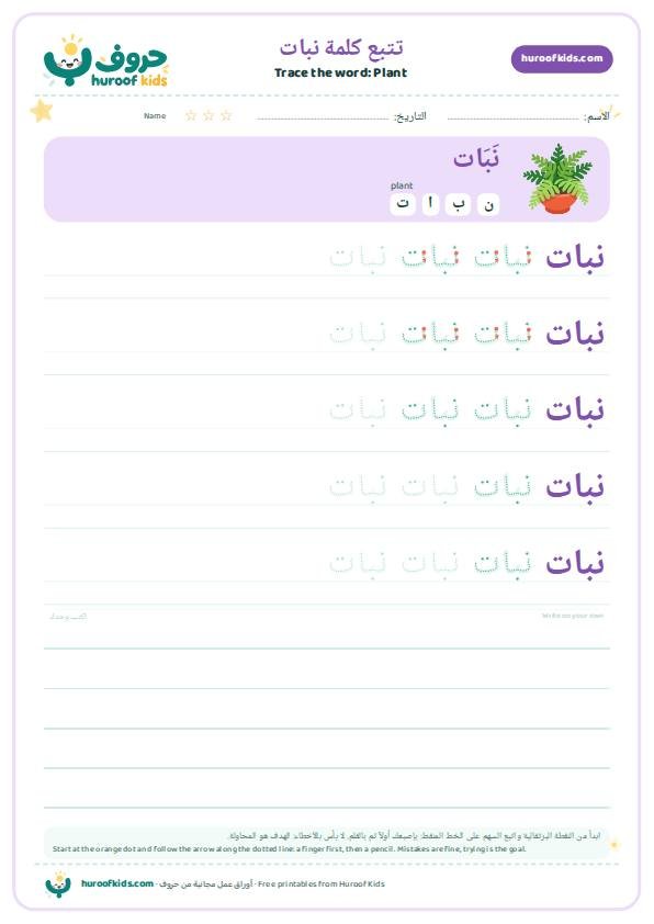 تتبع كلمة نبات – huroofkids.com