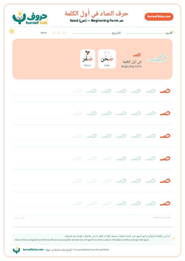 حرف الصاد في أول الكلمة (صـ)
