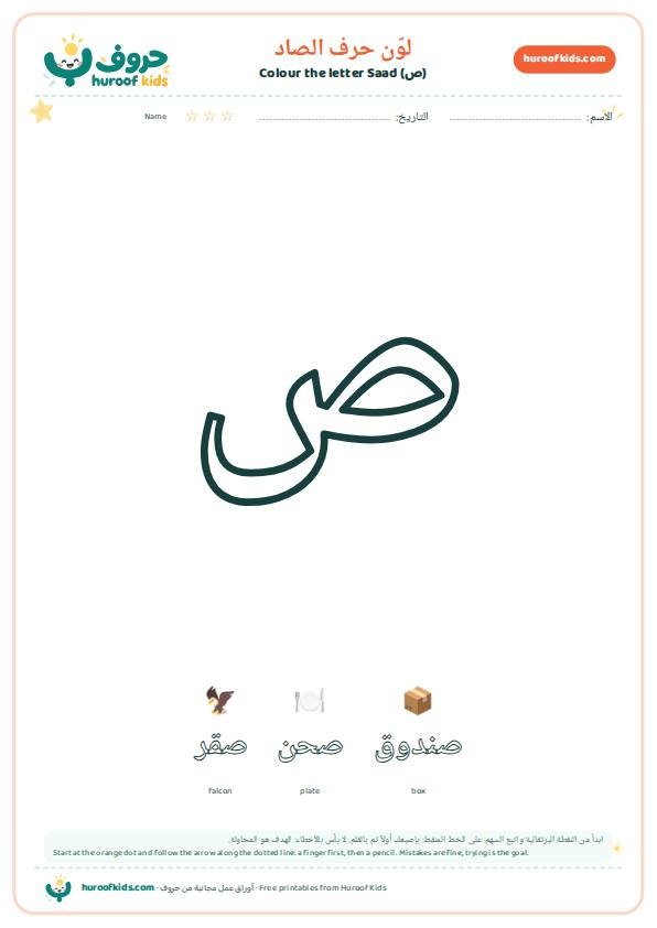 لوّن حرف الصاد (ص)