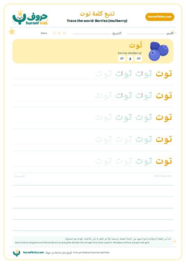 تتبع كلمة توت – huroofkids.com