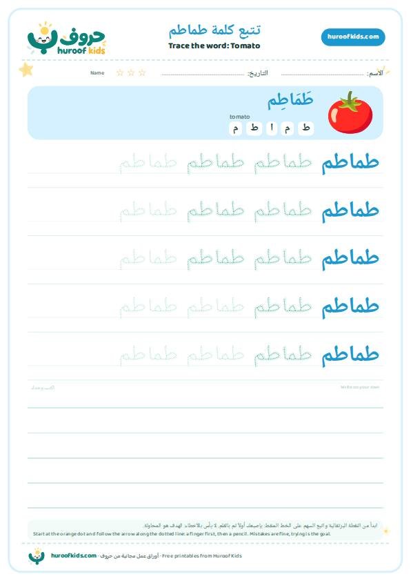 Tomato in Arabic: طماطم – huroofkids.com
