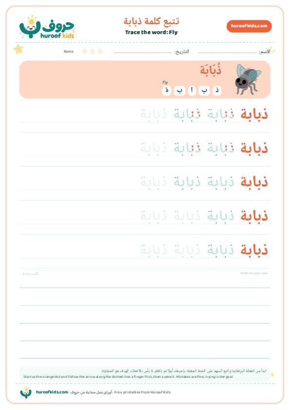 Fly in Arabic: ذبابة – huroofkids.com